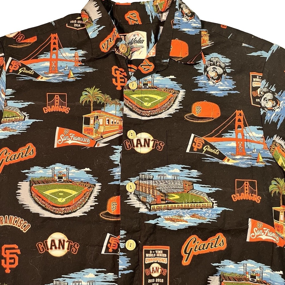 Reyn Spooner San Francisco Giants Hawaiian Mens Aloha SS Shirt M Stadium Series